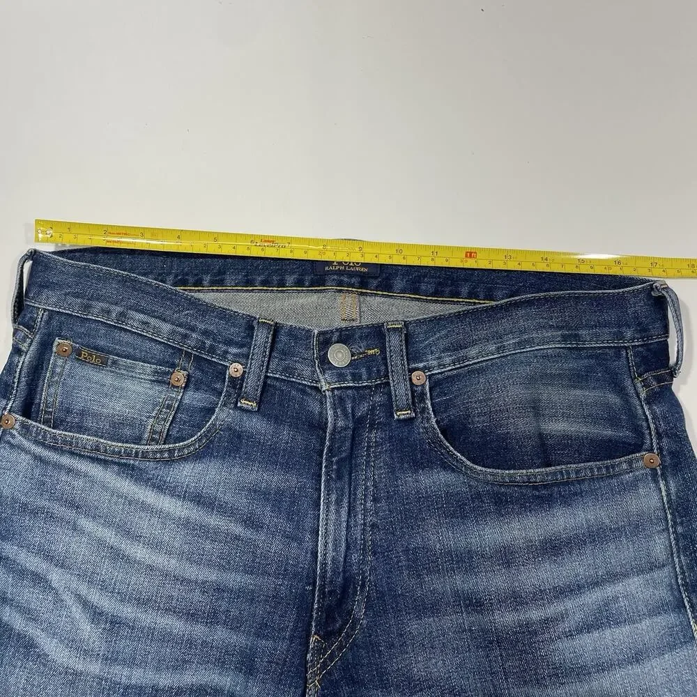 Polo Ralph Lauren Jeans Men’s 32x30 Blue Wash Varick Slim Straight Premium Denim
